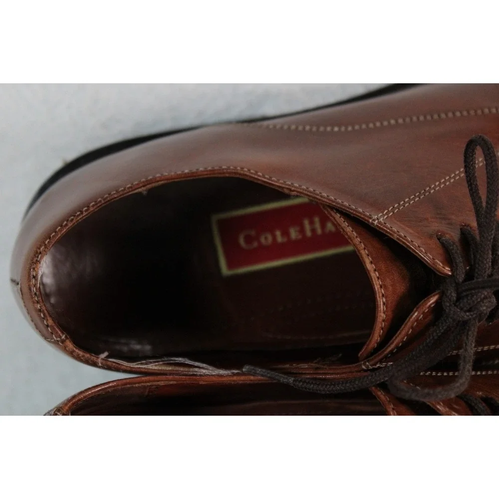 Cole Haan Mens Brown Leather Moc‎ Toe Derby Shoes N Air 9 M 762785